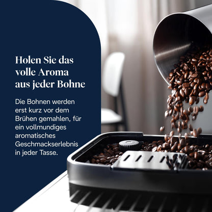 Magnifica Evo (ECAM292.81.SB)- Kaffeevollautomat,7 One-Touch-Getränke,Cappuccino & Espresso,Kaffeemaschine,Soft-Touch-Bedienfeld,Silber